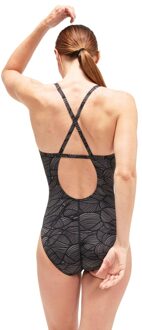 Speedo Dames/Dames All-Over Print Cross Back One Piece Badpak (Zwart) - EU 44 / UK 16