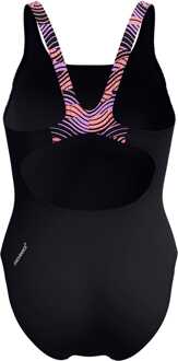 Speedo Damesbadpak Speedo Hyperback Splice Muscleback in Zwart