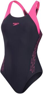 Speedo ECO Hyper Boom Splice Racerback Badpak Dames navy - roze - 38