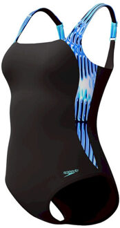 Speedo eco lunalustre 1p blu/grn wedstrijd badpak dames - Zwart - 44