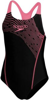 Speedo ECO Medley Logo Medalist Badpak Meisjes zwart - roze - 116