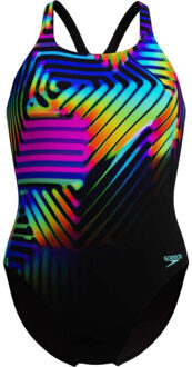 Speedo Eco+ dig printed medalist bla/yel 003055-18174 Zwart - 40