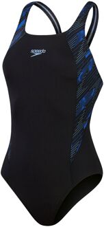 Speedo Eco+ H-Boom Splice Muscleback badpak dames Zwart dessin - 40/L