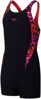 Speedo ECO Printed Muscleback Panel Legsuit Badpak Meisjes navy - roze - rood - 140