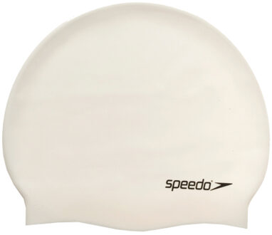 Speedo Flat Silicone Cap White Badmuts Unisex - One Size