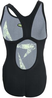 Speedo Girl's Speedo Infant Boomstar Flyback Swimsuit in Black yellow Zwart