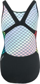 Speedo Girl's Speedo Junior Leaderback Swimsuit in Black yellow Zwart - 7-8J / 122-128cm
