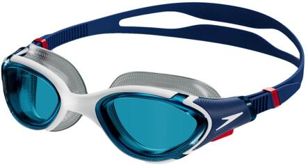Speedo Heren Biofuse zwembril (Blauw/Wit/Rood) - maat Blauw en wit