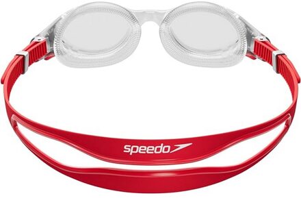 Speedo Heren Biofuse zwembril (Rood/Zilver/Clear) - One Size