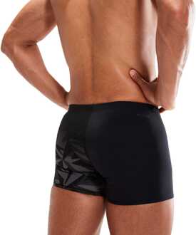 Speedo Heren Speedo Allover V-Cut Aquashort in zwart-grijs