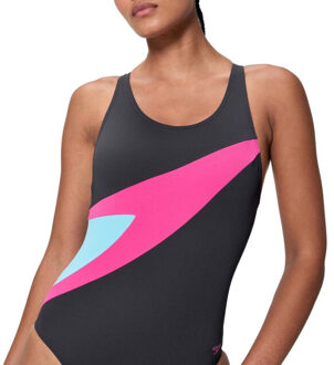 Speedo hyperboom butterfly back 1p wedstrijd badpak dames - - maat 40 Zwart