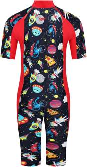 Speedo Korte Mouw Zip Up All In One Zonbescherming Junior Zwempak Veelkleurig
