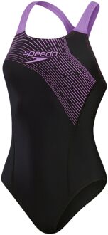 Speedo Medley Logo Medalist Badpak Dames zwart - paars - 38