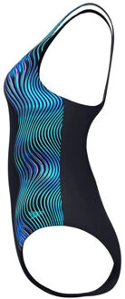 Speedo print medalist 1p wedstrijd badpak dames - - maat 36 Zwart