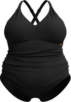 Speedo Shaping 1-delig zwempak met V-hals voor dames in Zwart