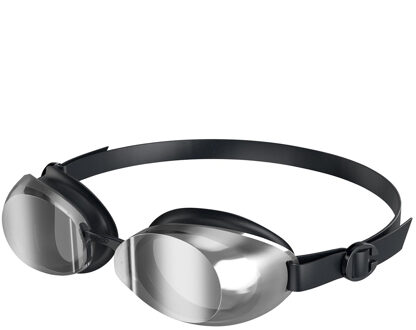 Speedo Unisex Jet 2.0 Spiegel Zwembril voor volwassenen (Zwart/Zilver)