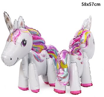 Speelgoed Ballon 3D Stereo Regenboog Paard Ballon Cartoon Eenhoorn Kinderen Verjaardagsfeestje Decoratie Aluminium Folie Ballon 1