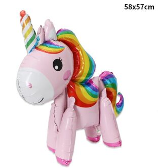 Speelgoed Ballon 3D Stereo Regenboog Paard Ballon Cartoon Eenhoorn Kinderen Verjaardagsfeestje Decoratie Aluminium Folie Ballon