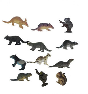 Speelgoed bosdieren - 4 tot 8 cm - 12x - kunststof - speelfiguren Multi