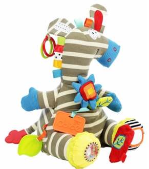 speelgoed Classic activiteitenknuffel zebra Zeddy - 25 cm Multikleur