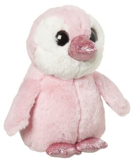 Speelgoed dieren pinguin knuffel roze 18 cm