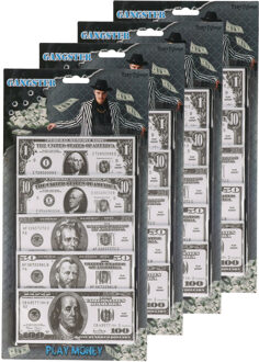 Speelgoed geld - 400x stuks - 1-10-20-50-100 dollar - 6,5 x 14 cm Multi