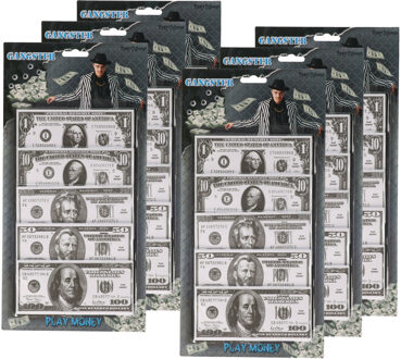 Speelgoed geld - 600x stuks - 1-10-20-50-100 dollar - 6,5 x 14 cm