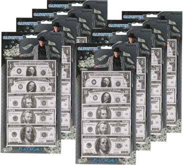 Speelgoed geld - 800x stuks - 1-10-20-50-100 dollar - 6,5 x 14 cm