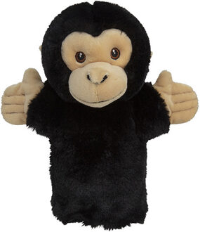 Speelgoed Handpop chimpansee aap zwart 23 cm Bruin