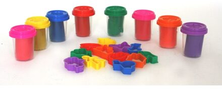 Speelgoed Klei set voor kinderen - met 8 potjes en 12 vormpjes Multi