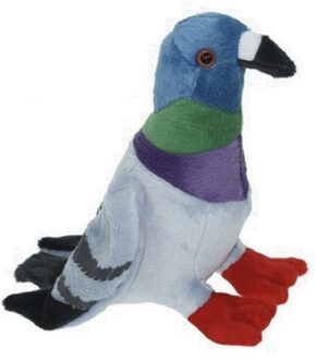 Speelgoed knuffel duif gekleurd 19 cm