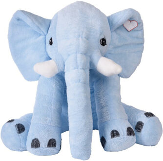 Speelgoed Knuffel Olifant van zachte pluche - blauw - 65 cm