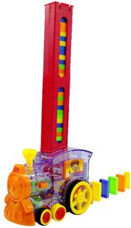 Speelgoed Leggen Domino Set Blokken Kleurrijke Sound Light Kids Rally Meisje Jongen Trein Model Educatief Elektronische Baksteen ABS doorzichtig