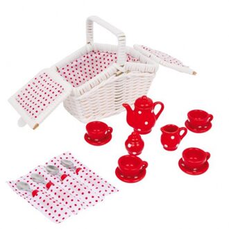 Speelgoed mini poppen/kinder picknick set 16 x 10 x 15 cm Multi