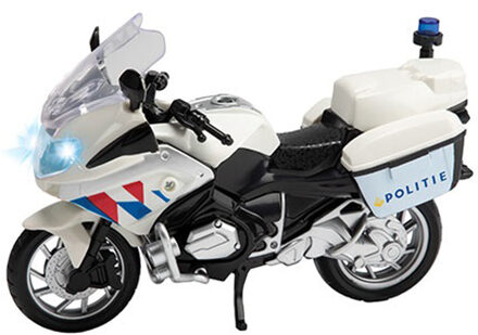 Speelgoed/model motor politie - wit - schaal 1:20 - 10 x 23 x 14 cm - politiemotor - Speelgoed motors Multikleur