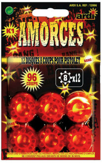 Speelgoed plaffertjes 8 schots - 12 ringen - voor plaffer pistool/revolver