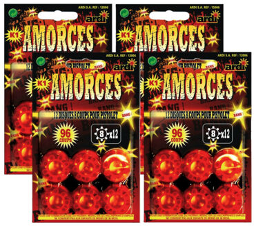 Speelgoed plaffertjes 8 schots - 4x - 12 ringen - voor plaffer pistool/revolver