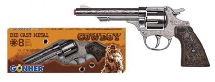 Speelgoed Revolver Cowboy 8 Schots Zilver Zilverkleurig