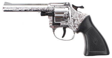 Speelgoed Revolver/Pistool Ringo - voor 8 schoten plaffers - 20 cm - accessoires - wapens Multi