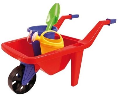 Speelgoed rode kruiwagen zandbak setje 65 cm - Speelgoedkruiwagen Rood