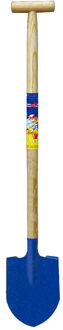 Speelgoed schep - voor kinderen - punt - metaal - blauw - 80 cm