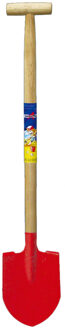 Speelgoed schep - voor kinderen - punt - metaal - rood - 70 cm