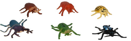 Speelgoed - Torren / kevers - 6x stuks - kunststof - 3x18 cm