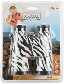 Speelgoed verrekijker - voor kinderen - zebra print - kunststof - 11 cm