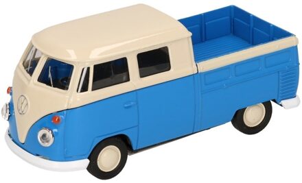 Speelgoed Volkswagen T1 pick up busje blauw Welly autootje 1:36 - Speelgoed auto's