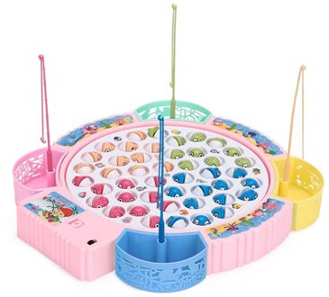 Speelgoed Voor Kinderen Kids Baby Fishing Game Toy Oplaadbare Met Licht Roterende Muziek Beste Jeux Enfant Игрушки Детям # d32 Roze