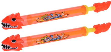 Speelgoed waterspuit draak - 2x - 51 cm - waterpistool - buitenspeelgoed spuit