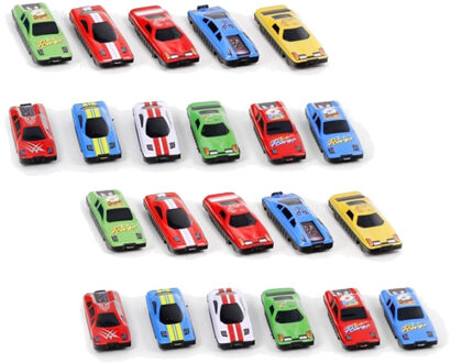 Speelgoedautos/racewagens speelgoed set - 16x stuks - metaal - diverse kleuren en modellen mix - Speelgoed auto's Multikleur