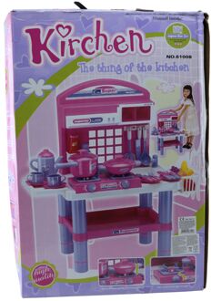 Speelgoedkeuken met accessoires roze