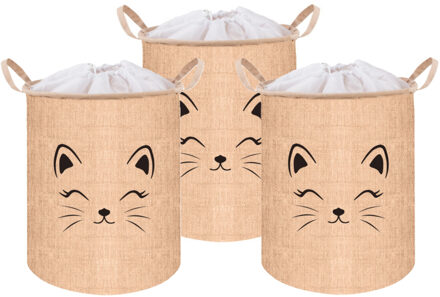 Speelgoedmand - 3x - beige - 42L - 32 x 43 cm - opbergmand - organizer